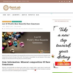 List Of World’s Most Beautiful Rare Gemstones – GemLab Laboratories