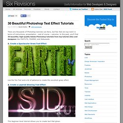 30 Beautiful Photoshop Text Effect Tutorials - Six Revisions