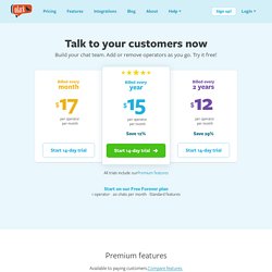 Beautiful live chat software pricing for sales and support