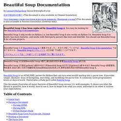 Beautiful Soup documentation