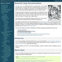 Beautiful Soup Documentation — Beautiful Soup v4.0.0 documentation