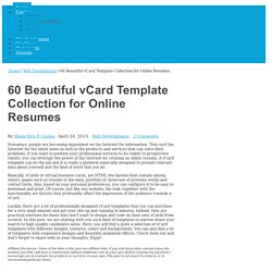 60 Beautiful vCard Template Collection for Online Resumes