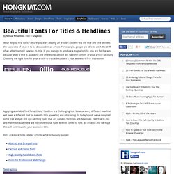 Beautiful (Free) Fonts for Titles and Headlines