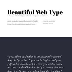 Beautiful web type — the best typefaces from the Google web fonts directory