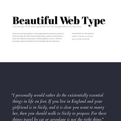 Beautiful web type — the best typefaces from the Google web fonts directory