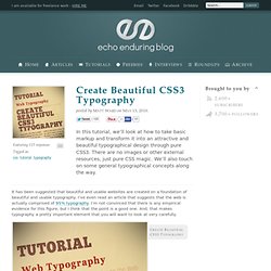 Create Beautiful CSS3 Typography