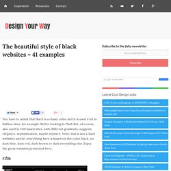The beautiful style of black websites - 41 examples