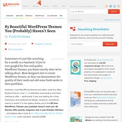 83 Beautiful Wordpress Themes You (Probably) Haven’t Seen - Smashing Magazine