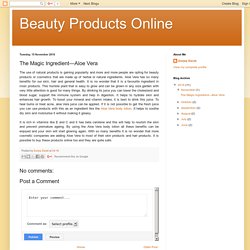 Beauty Products Online: The Magic Ingredient—Aloe Vera