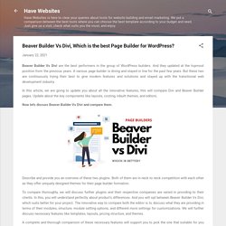 Beaver Builder Vs Divi, Which is the best Page Builder for WordPress?