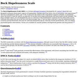 beck scale hopelessness depression own pearltrees developed inventory self dr report