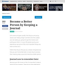 Become a Better Person by Keeping a Journal