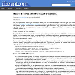 How to Become a Full Stack Web Developer?