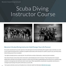 Become A Scuba Diving Instructor