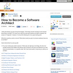 How to Become a Software Architect