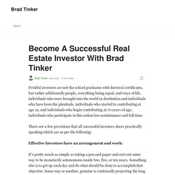 Become A Successful Real Estate Investor With Brad Tinker