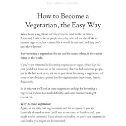 Comment devenir végétarien-ne / How to Become a Vegetarian