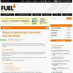 Steps to becoming a front-end web developer