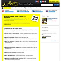 Becoming a Personal Trainer For Dummies Cheat Sheet - For Dummie