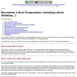 Becoming A Real Programmer (thinking about thinking...)