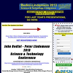 John Bedini & Peter Lindemann Conference 2013