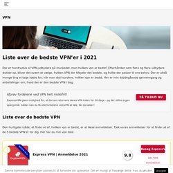 Liste over de bedste VPN'er i 2021