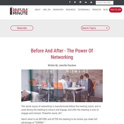 Before And After - The Power Of Networking