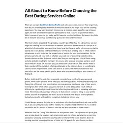 All About to Know Before Choosing the Best Dating Services Online
