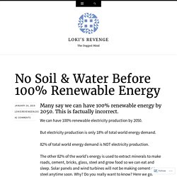 No Soil & Water Before 100% Renewable Energy