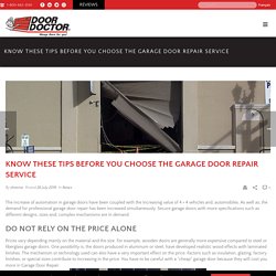 Tips Before You Choose The Garage Door Repair Service