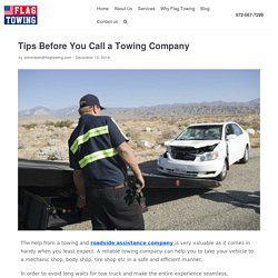 Tips Before You Call a Towing Company