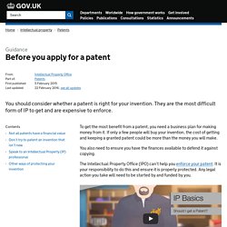 Before you apply for a patent