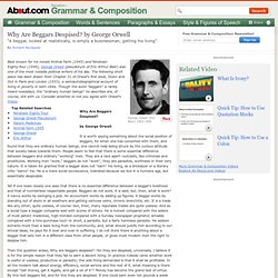 "Why Are Beggars Despised?" by George Orwell - Essay by Orwell - Classic British Essays