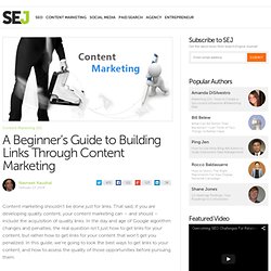 A Beginner’s Guide to Building Links Through Content Marketing