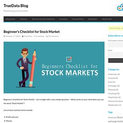 Checklist for Stock Market