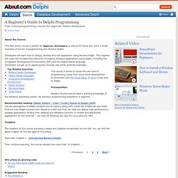 A Beginner's Guide to Delphi Programming