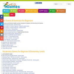 ESL Beginner and Elementary Online Games and Activities