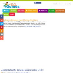 ESL Beginner/Elementary - Level 3 Revision Wheel Game
