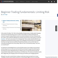 Beginner Trading Fundamentals: Limiting Risk