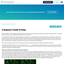 A Beginner’s Guide To Ruby - HackHands