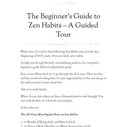 The Beginner’s Guide to Zen Habits - A Guided Tour