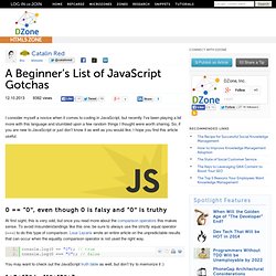 A Beginner’s List of JavaScript Gotchas