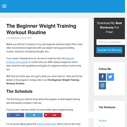 Beginner Workout Routine - Weight Training For Beginners