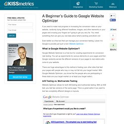 A Beginner's Guide to Google Website Optimizer