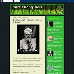 Creating multiple sqlite database tables in Android