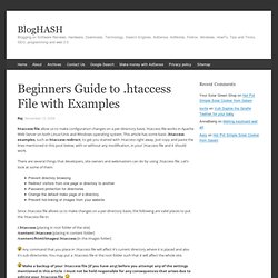 Beginners guide to .htaccess file with examples