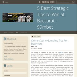 Online Casino Gambling Tips For Beginners - 5 Best Strategic Tips to Win at Baccarat - 99mbet : powered by Doodlekit