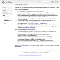 BeginnersGuide/Overview - PythonInfo Wiki
