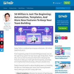 50 Million Is Just The Beginning: Automation, Templates, And More New Features To Keep Your Team Building