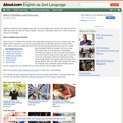 Beginning Level English Reading Comprehension - Adverbs of Frequency Reading Comprehension